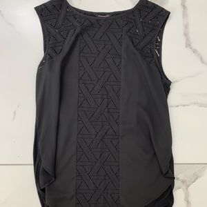 Black sleeveless with peekaboo lace tunic